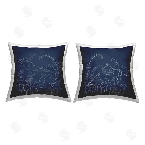 stupell industries Lucille Price | Happy Mushroom Garden Printed Throw Pillow Set