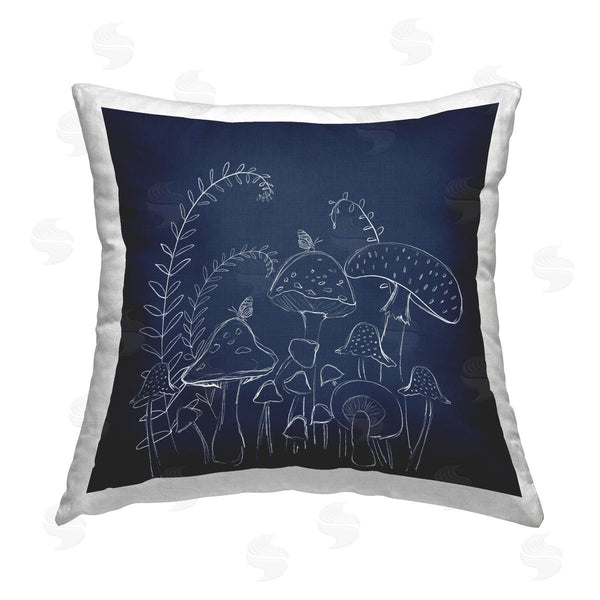 stupell industries Lucille Price | Happy Mushroom Garden Printed Throw Pillow