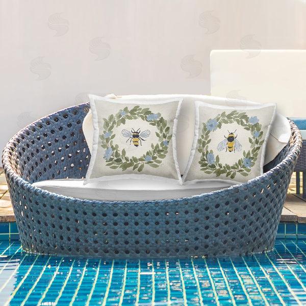 Stupell Industries Lucille Price | Honey Bees With Wreaths Throw Pillow