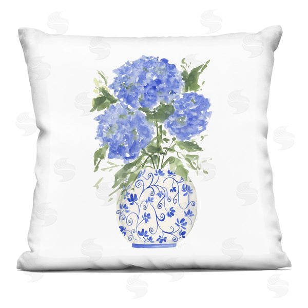stupell industries Lucille Price | Hydrangea Trio in Vase Printed Throw Pillow