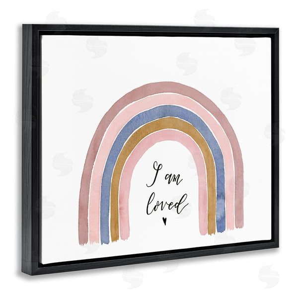 Stupell Industries Lucille Price | I Am Loved Phrase Inspirational Children's Rainbow Wall Art