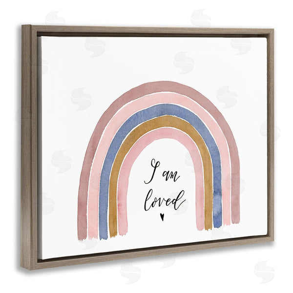 Stupell Industries Lucille Price | I Am Loved Phrase Inspirational Children's Rainbow Wall Art