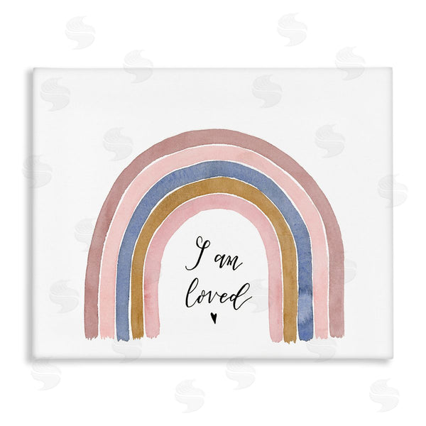 stupell industries Lucille Price | I Am Loved Phrase Inspirational Children's Rainbow Wall Art