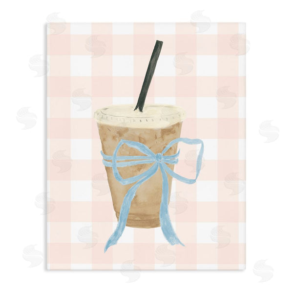 stupell industries Lucille Price | Iced Coffee on Gingham Wall Art