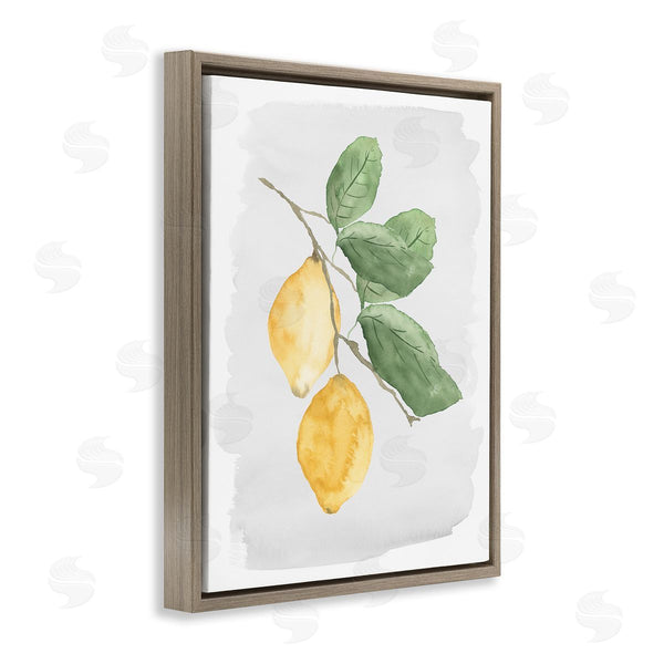 Stupell Industries Lucille Price | Lemon Branch Pair Soft Leaves Watercolor Painting Wall Art