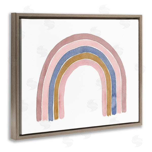 Stupell Industries Lucille Price | Minimal Five Arch Rainbow Pink Blue Gold Wall Art