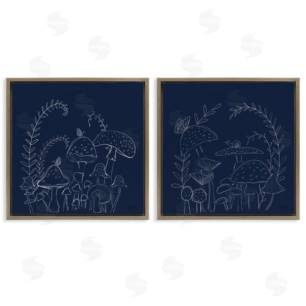 Stupell Industries Lucille Price | Minimal Happy Mushroom Garden Wall Art