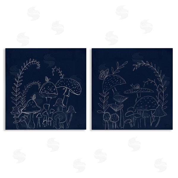 stupell industries Lucille Price | Minimal Happy Mushroom Garden Wall Art