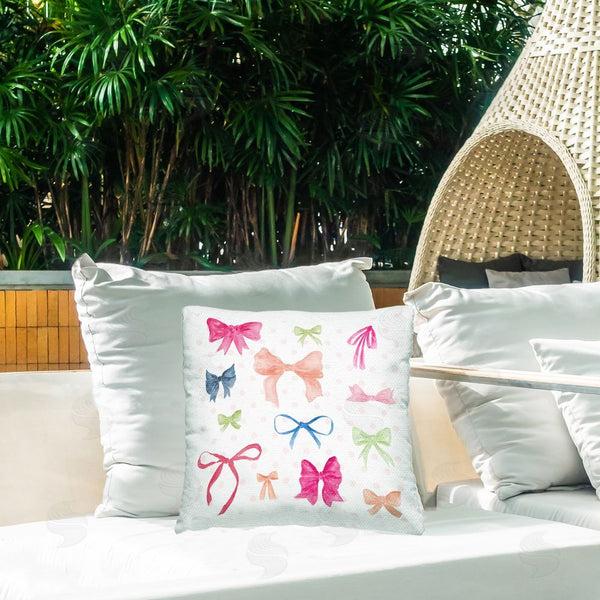 Stupell Industries Lucille Price | Mixed Bows On Polka Dots Throw Pillow