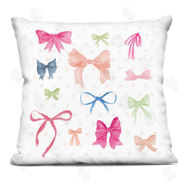 stupell industries Lucille Price | Mixed Bows on Polka Dots Throw Pillow