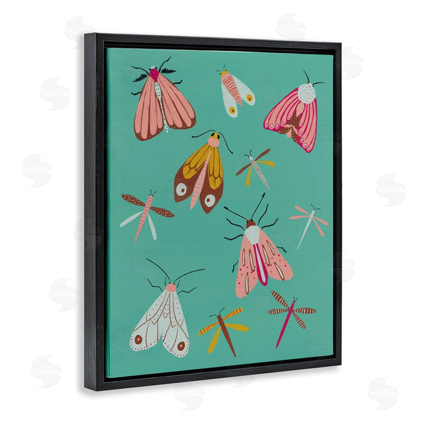 Stupell Industries Lucille Price | Moths & Insects On Teal