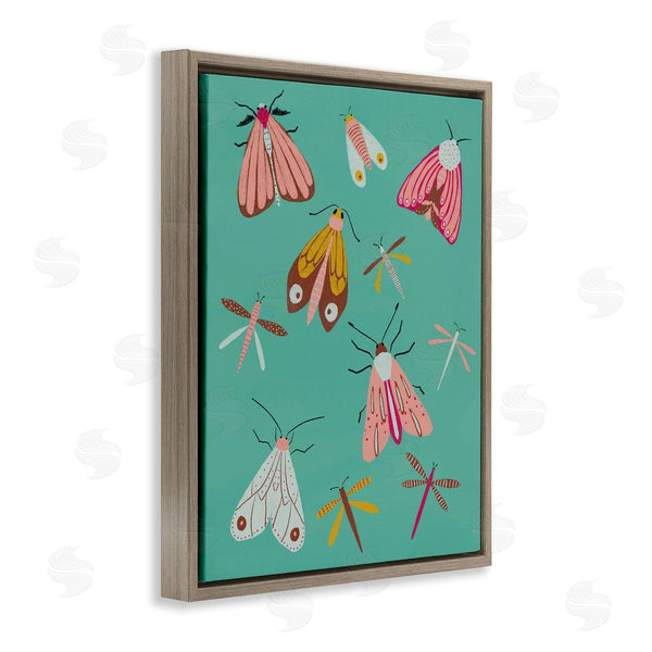 Stupell Industries Lucille Price | Moths & Insects On Teal