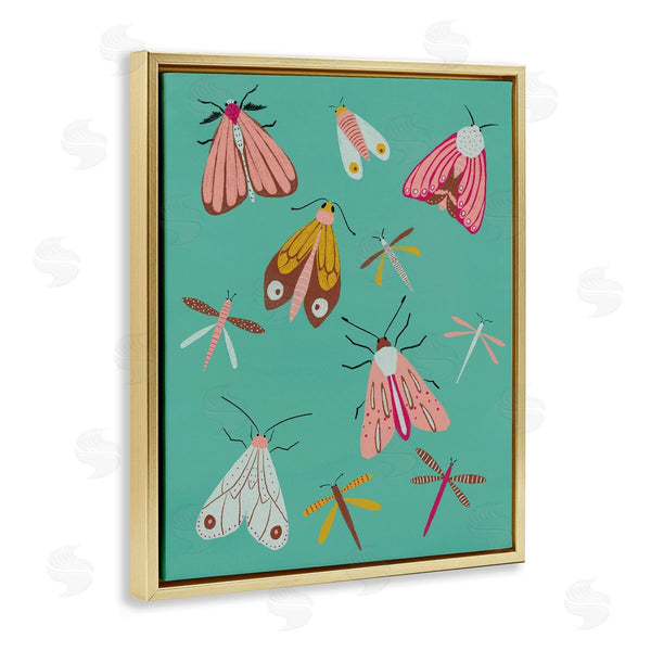 Stupell Industries Lucille Price | Moths & Insects On Teal