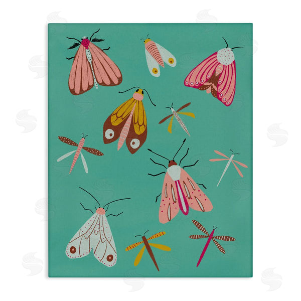 stupell industries Lucille Price | Moths & Insects on Teal