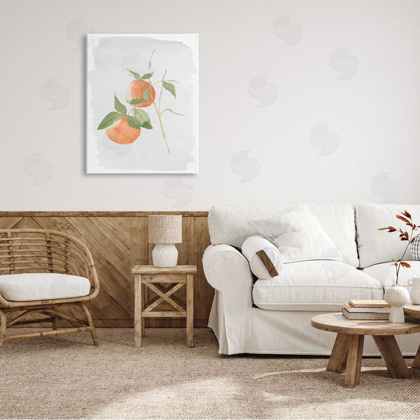 Stupell Industries Lucille Price | Orange Branch Fruits Soft Leaves Watercolor Painting Wall Art