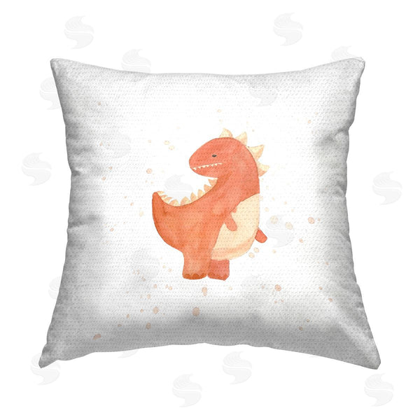 Stupell Industries Lucille Price | Orange Dinosaur Nursery Kids Printed Throw Pillow