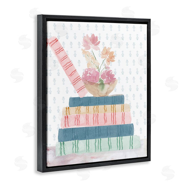 Stupell Industries Lucille Price | Pastel Flowers And Books Wall Art