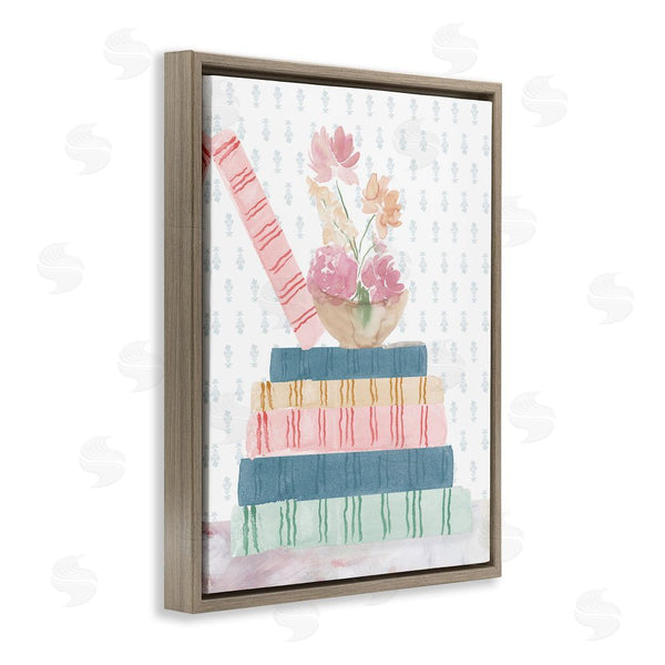 Stupell Industries Lucille Price | Pastel Flowers And Books Wall Art