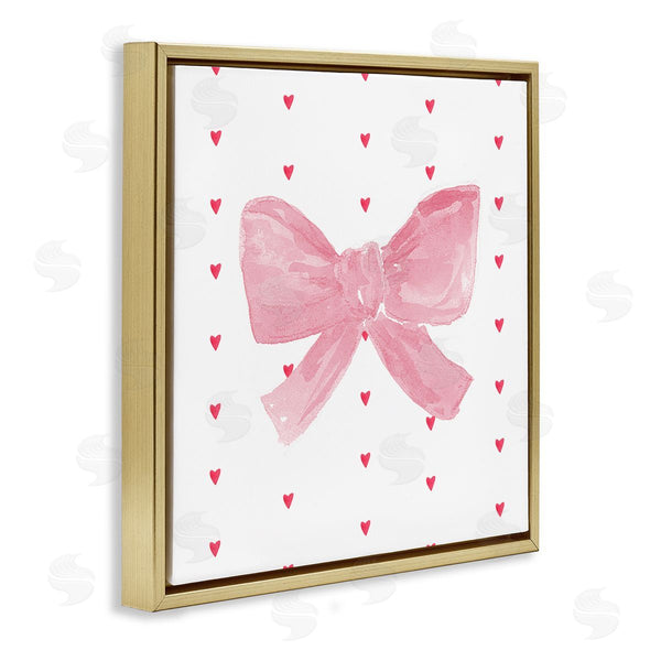Stupell Industries Lucille Price | Pink Bow On Hearts