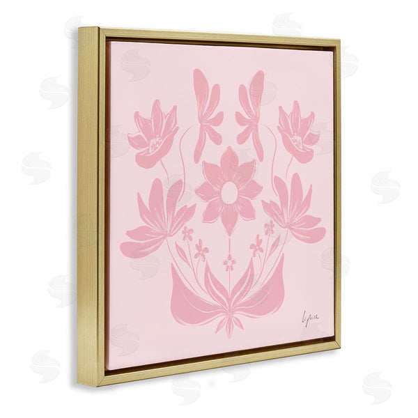 Stupell Industries Lucille Price | Pink Floral Symmetrical