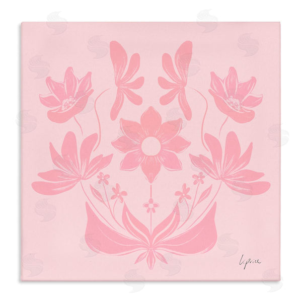 stupell industries Lucille Price | Pink Floral Symmetrical