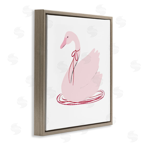 Stupell Industries Lucille Price | Pink Swan With Bow