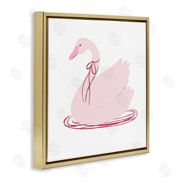 Stupell Industries Lucille Price | Pink Swan With Bow