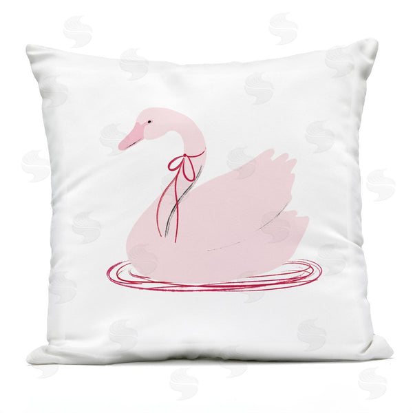 Stupell Industries Lucille Price | Pink Swan With Bow Printed Throw Pillow