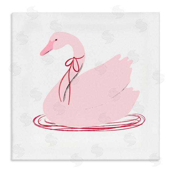 stupell industries Lucille Price | Pink Swan with Bow