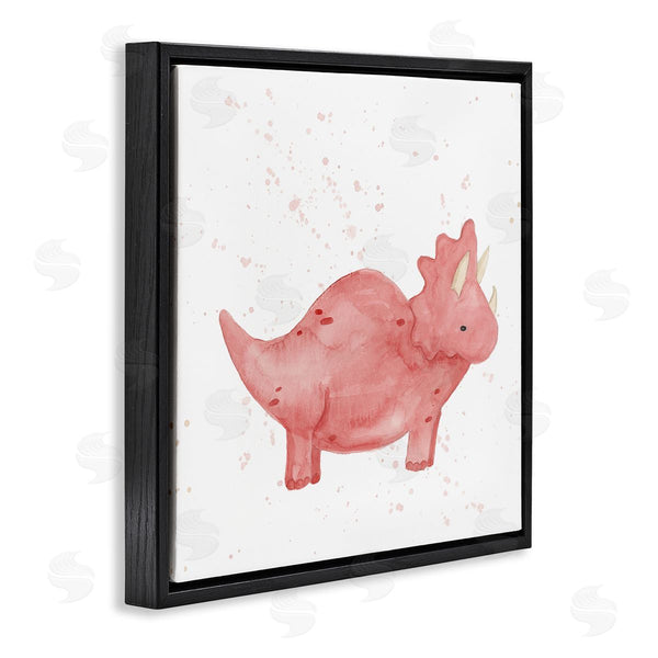Stupell Industries Lucille Price | Pink Triceratops Dinosaur Animal Wall Art