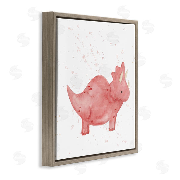 Stupell Industries Lucille Price | Pink Triceratops Dinosaur Animal Wall Art