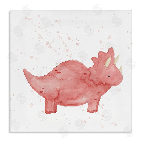 stupell industries Lucille Price | Pink Triceratops Dinosaur Animal Wall Art
