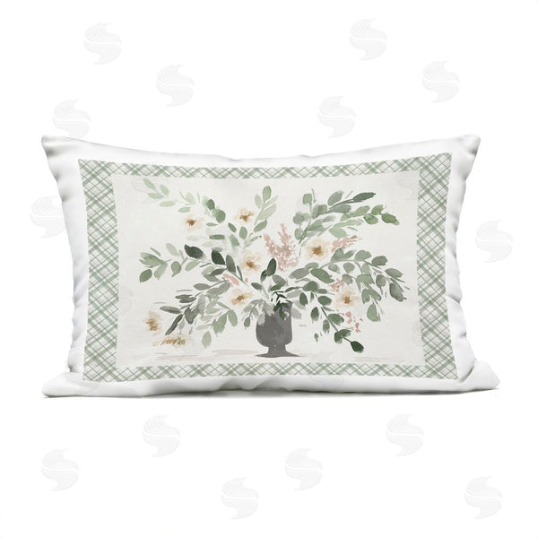 Stupell Industries Lucille Price | Plaid & Springtime Bouquet Printed Throw Pillow