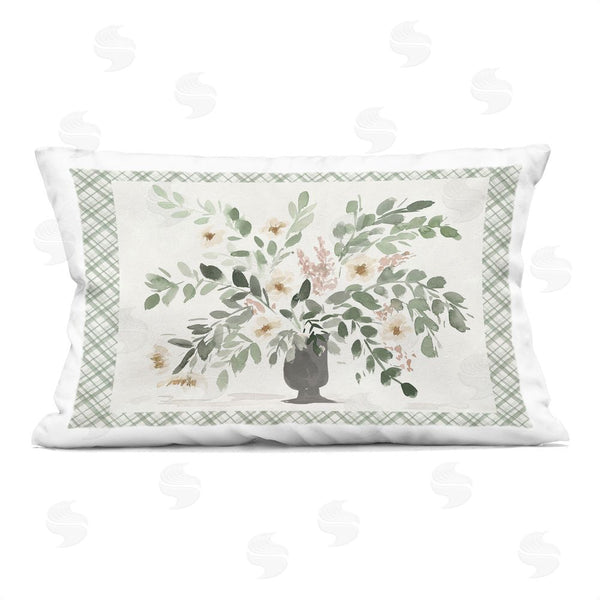 stupell industries Lucille Price | Plaid & Springtime Bouquet Printed Throw Pillow