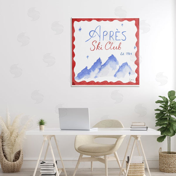 Stupell Industries Lucille Price | Red & Blue Apres Ski Club Wall Art