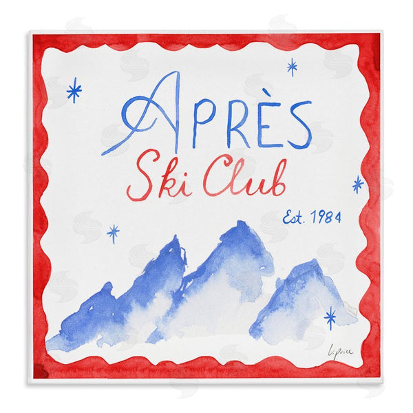 stupell industries Lucille Price | Red & Blue Apres Ski Club Wall Art