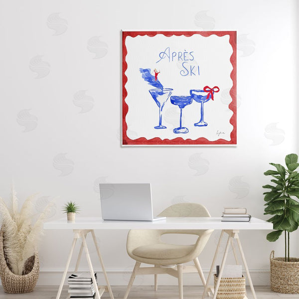 Stupell Industries Lucille Price | Red & Blue Ski Cocktails Wall Art