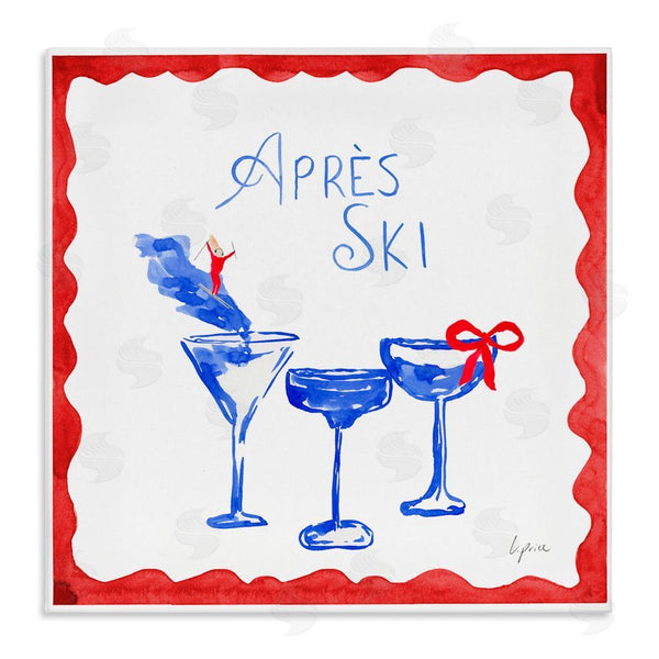 stupell industries Lucille Price | Red & Blue Ski Cocktails Wall Art