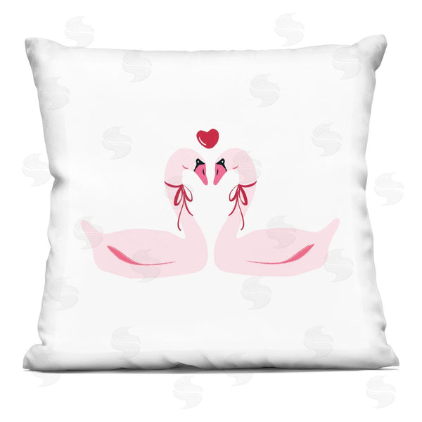 stupell industries Lucille Price | Romantic Love Swans Printed Throw Pillow