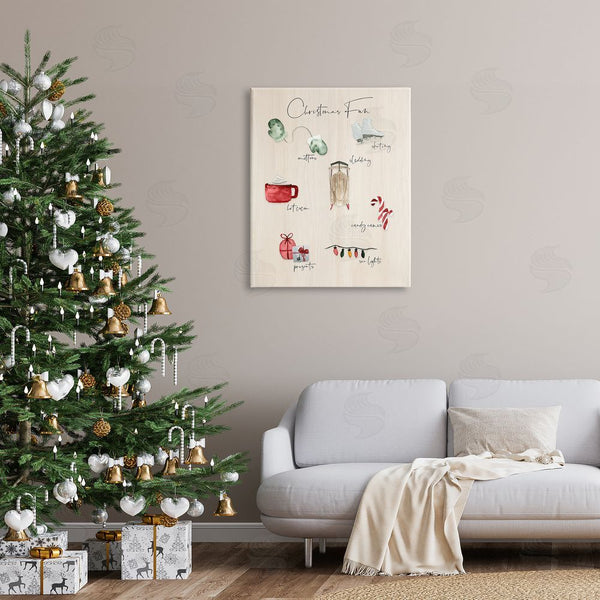Stupell Industries Lucille Price | Rustic Christmas Fun Chart Holiday Tradition Festive Illustrations Wall Art