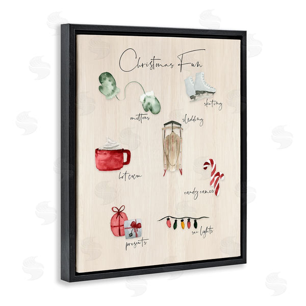 Stupell Industries Lucille Price | Rustic Christmas Fun Chart Holiday Tradition Festive Illustrations Wall Art