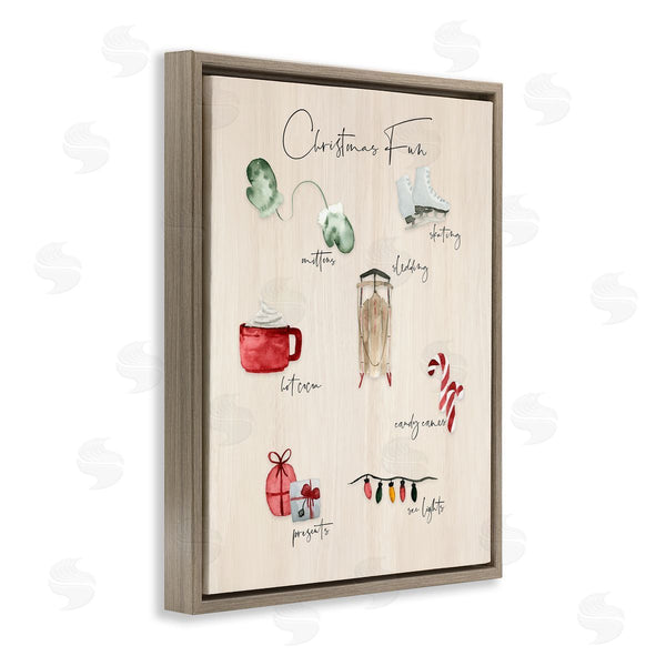 Stupell Industries Lucille Price | Rustic Christmas Fun Chart Holiday Tradition Festive Illustrations Wall Art