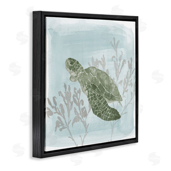 Stupell Industries Lucille Price | Sea Turtle Swimming Coral Scene Wall Art