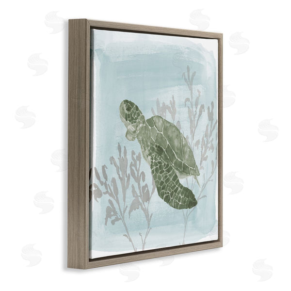 Stupell Industries Lucille Price | Sea Turtle Swimming Coral Scene Wall Art