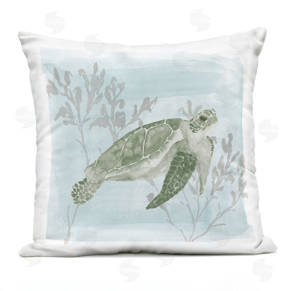 Stupell Industries Lucille Price | Sea Turtle Underwater Coral Printed Throw Pillow