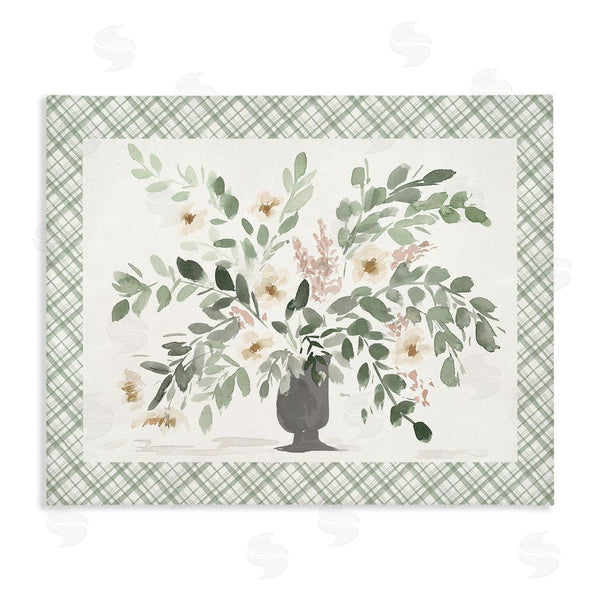 stupell industries Lucille Price | Springtime Bouquet on Plaid Wall Art