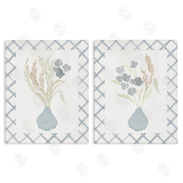 stupell industries Lucille Price | Subtle Blue Anna Bouquets Wall Art