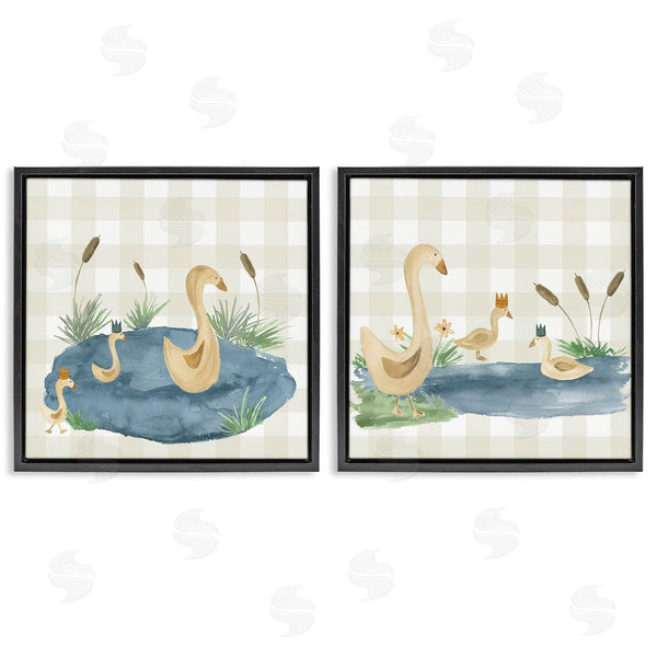 Stupell Industries Lucille Price | Swan Family In Pond Wall Art