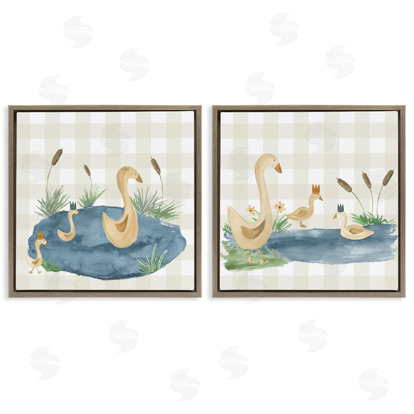 Stupell Industries Lucille Price | Swan Family In Pond Wall Art