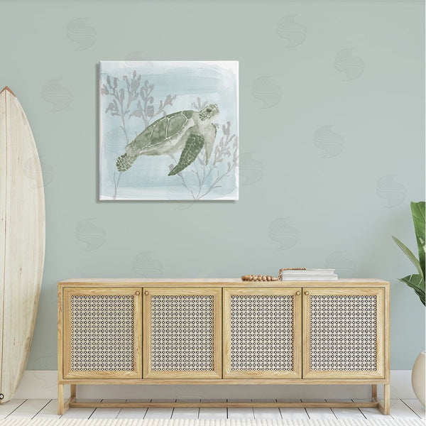 Stupell Industries Lucille Price | Swimming Tortoise Underwater Scene Wall Art